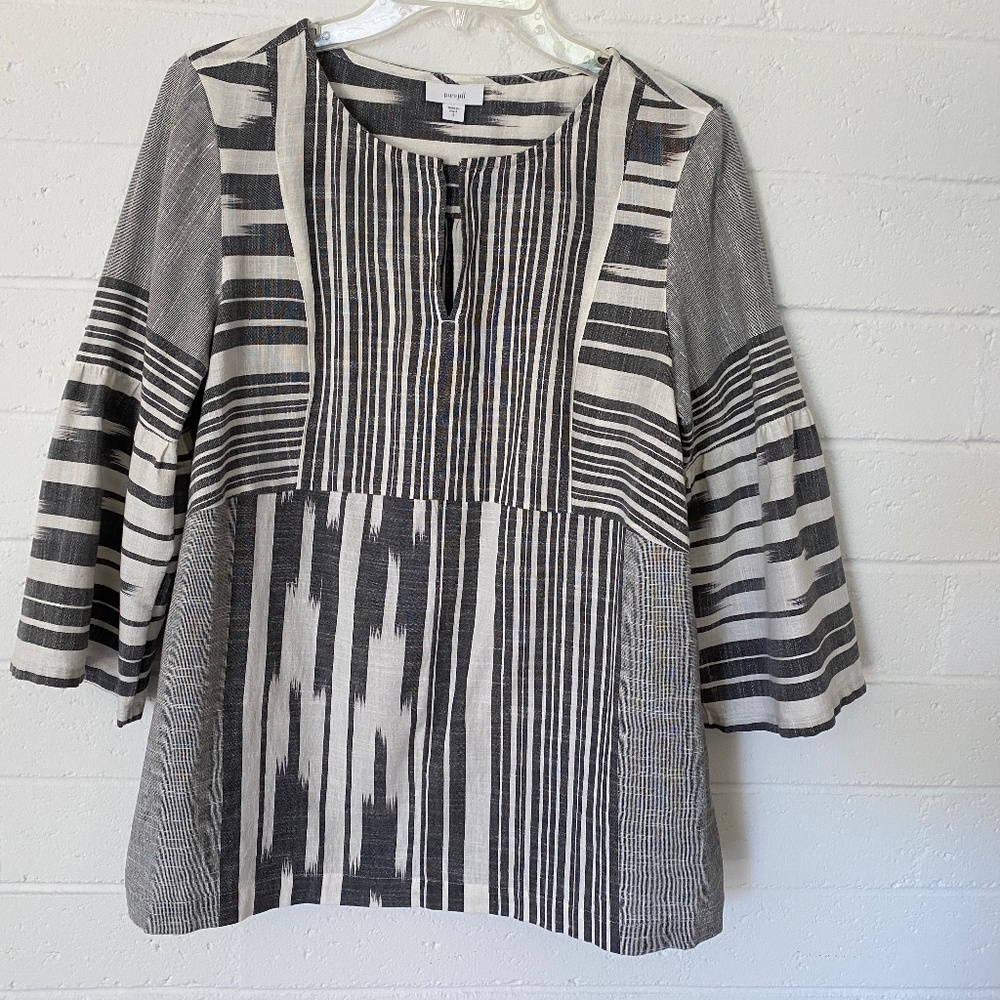 J Jill Ikat Long Sleeve Top S